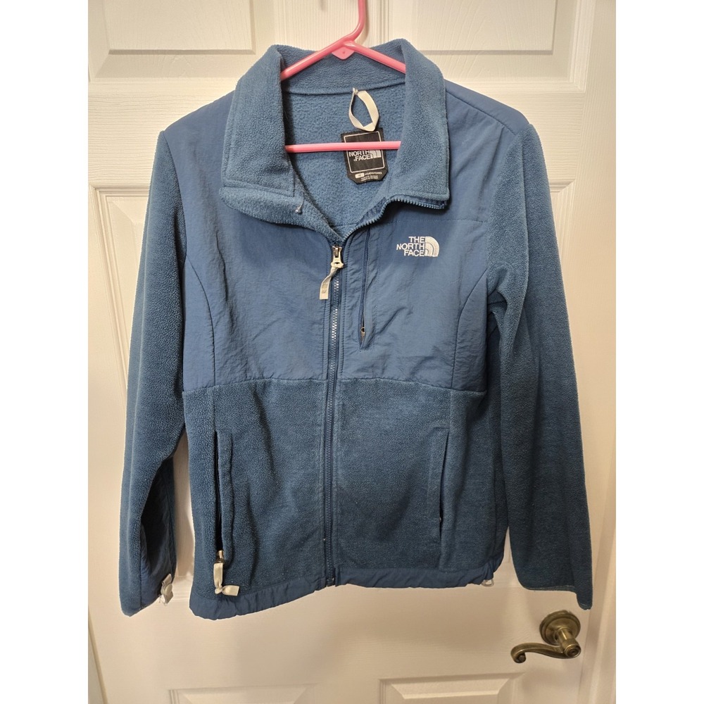 The North Face Denali Blue Full Zip Jacket Pockets Logo Womens M Regular Fit
